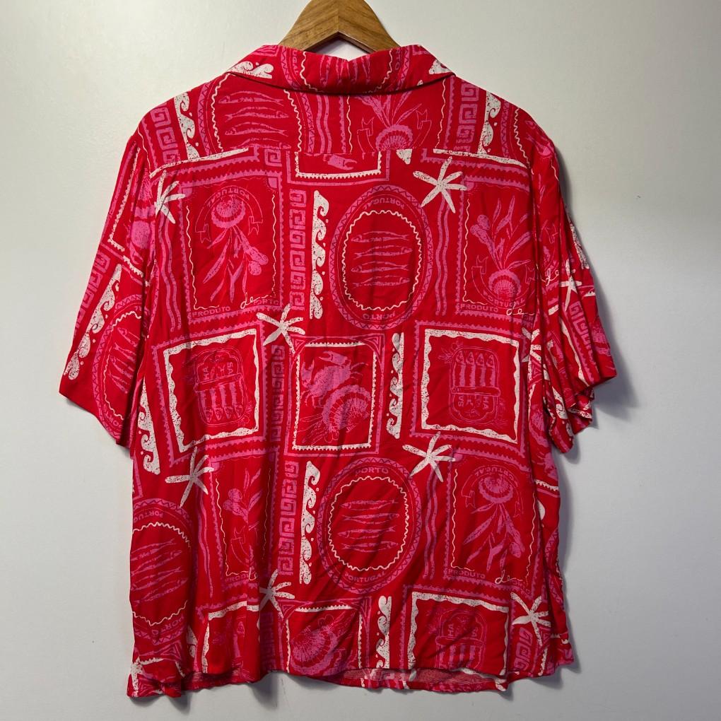 Suzanne Grae Red Print Shirt - Size 18