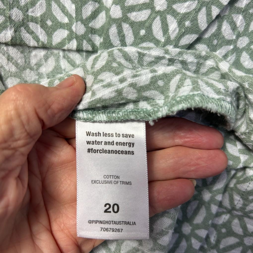 Piping Hot Sage Green Shirt - Size 20