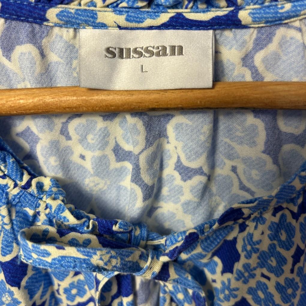 Sussan Blue Floral Top - Size L