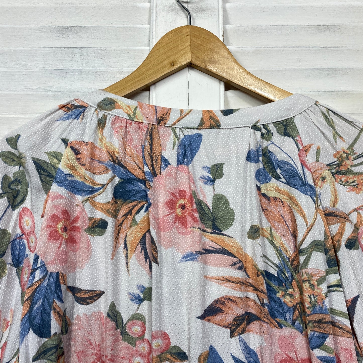 Katies Top Size 16 Floral Multicoloured Short Sleeve Viscose