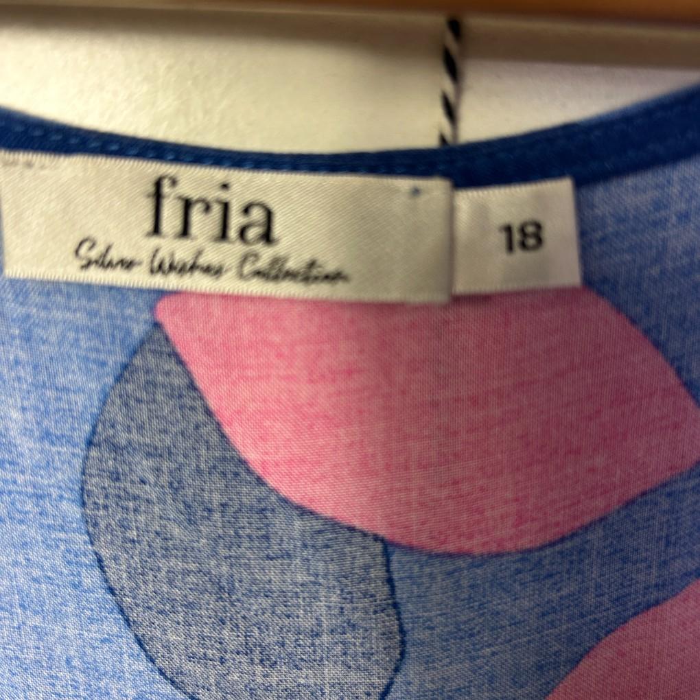 Fria Blue Pink Abstract Maxi Dress - Size 18