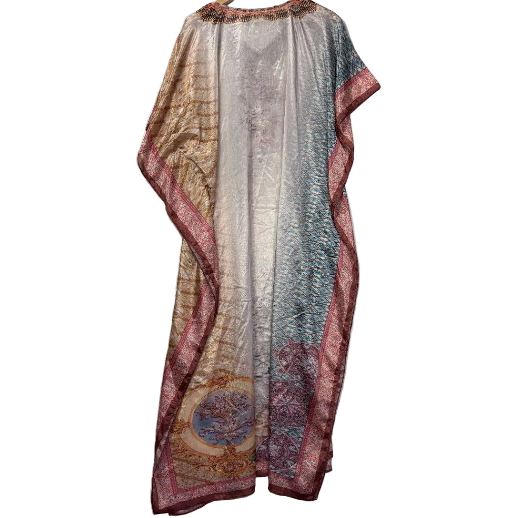 Handmade Multicoloured Embellished Kaftan - Size 14/16/18
