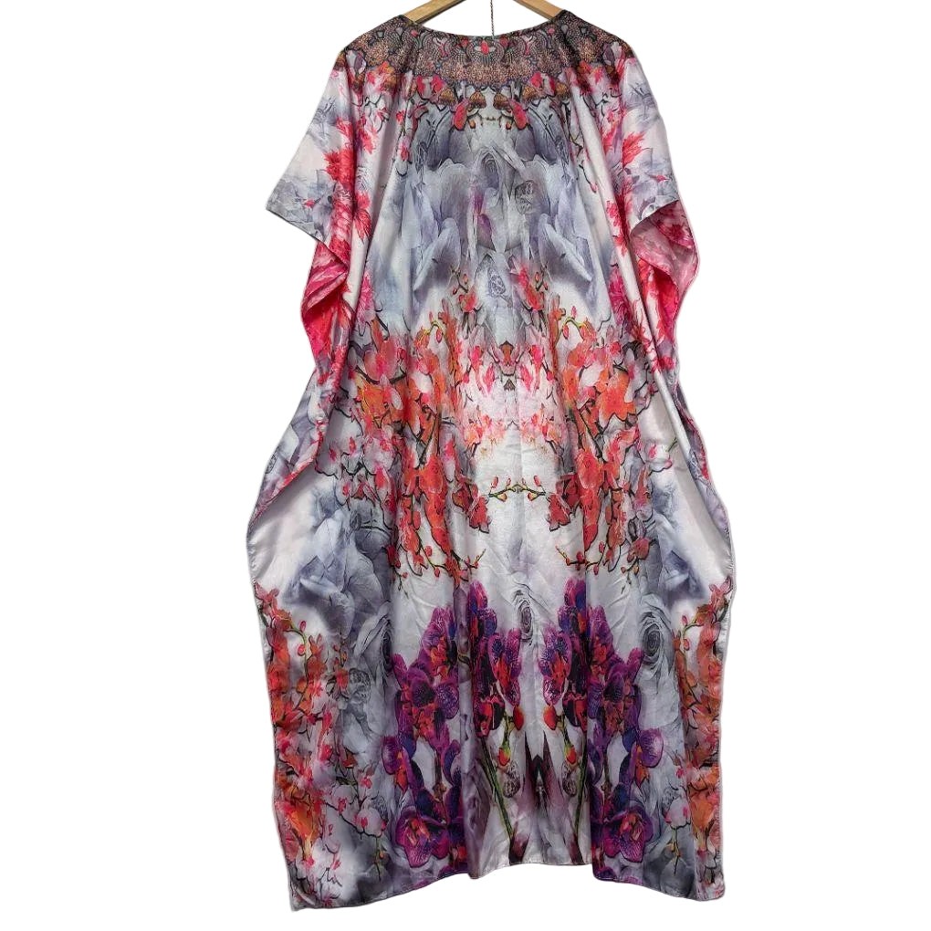 Handmade Multicoloured Embellished Kaftan - Size 14/16/18