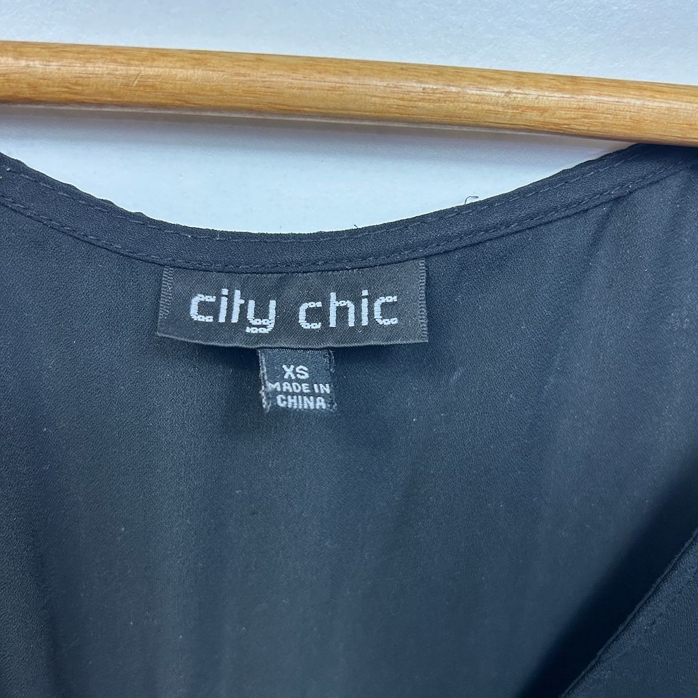 City Chic Black Top - Size 14/XS