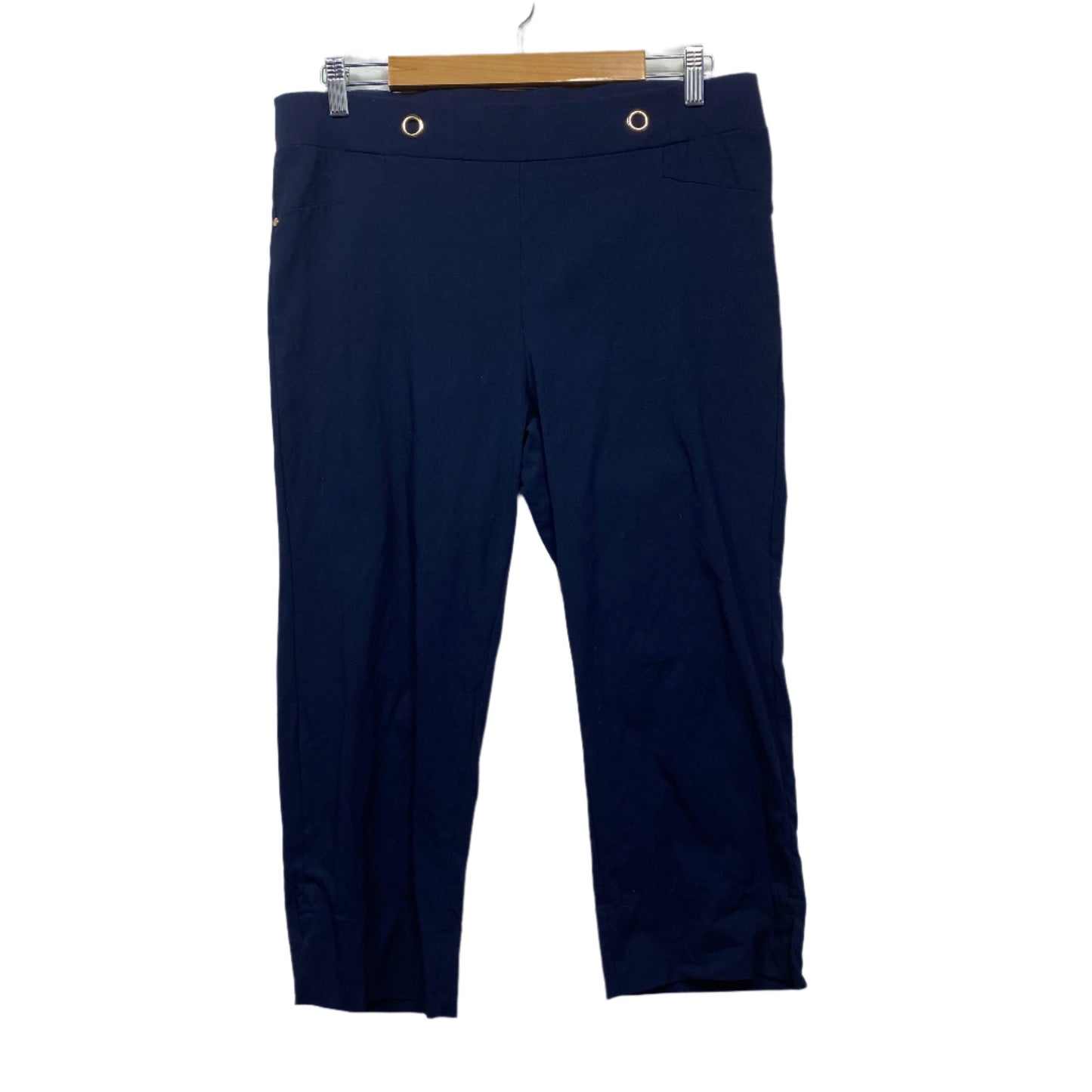 Rockmans Pants Size 14 Blue Navy Pull On Cropped