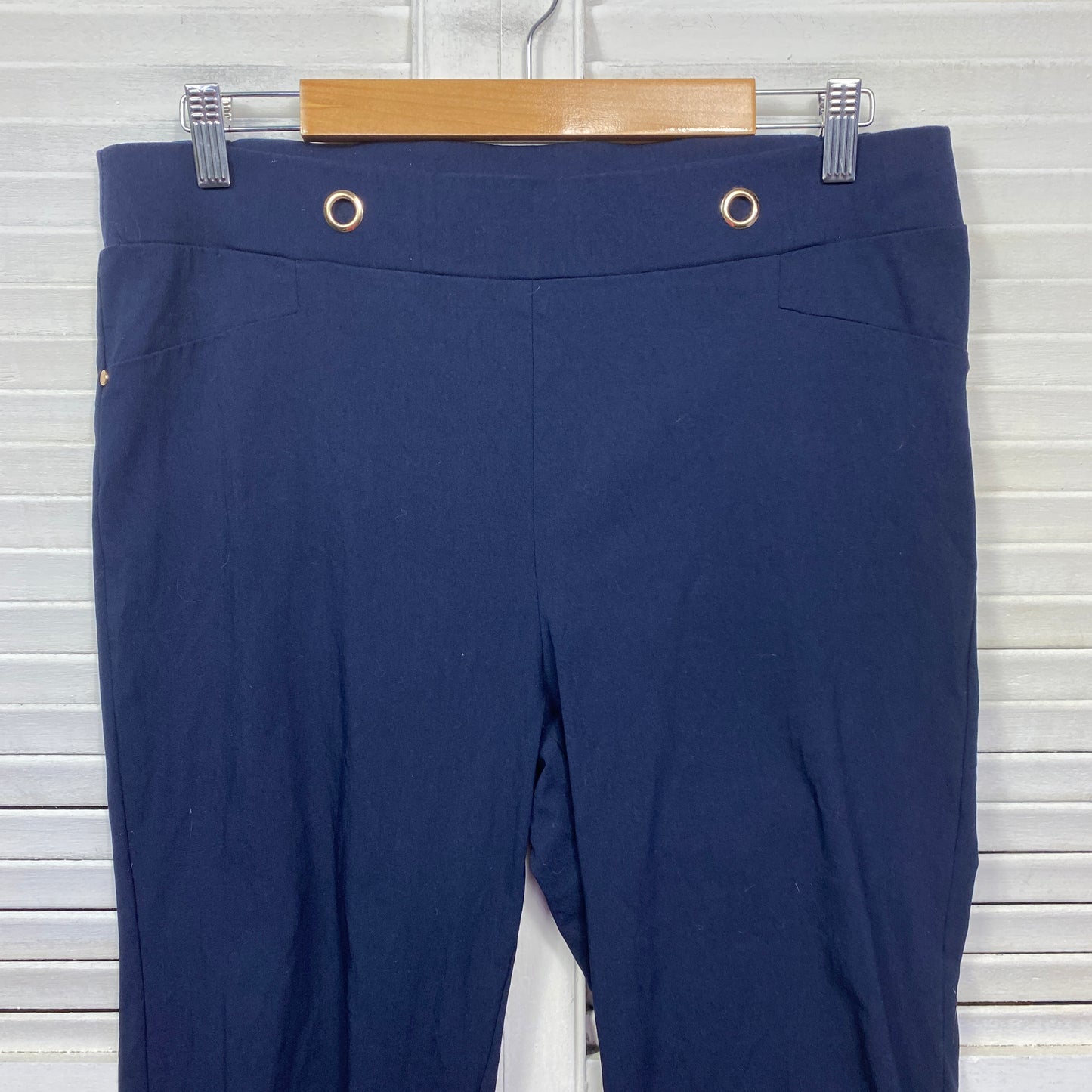 Rockmans Pants Size 14 Blue Navy Pull On Cropped