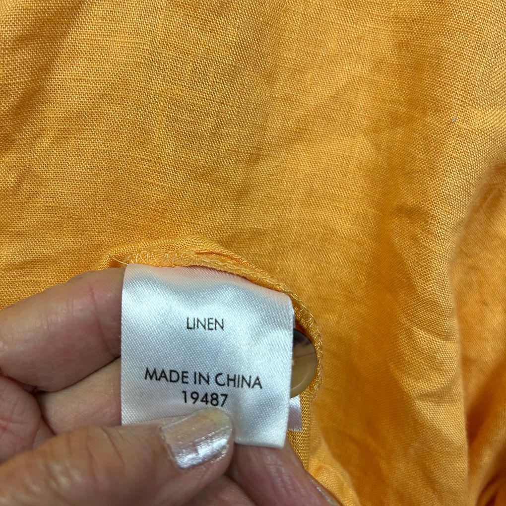 Suzanne Grae Linen Mustard Linen Shirt - Size 20
