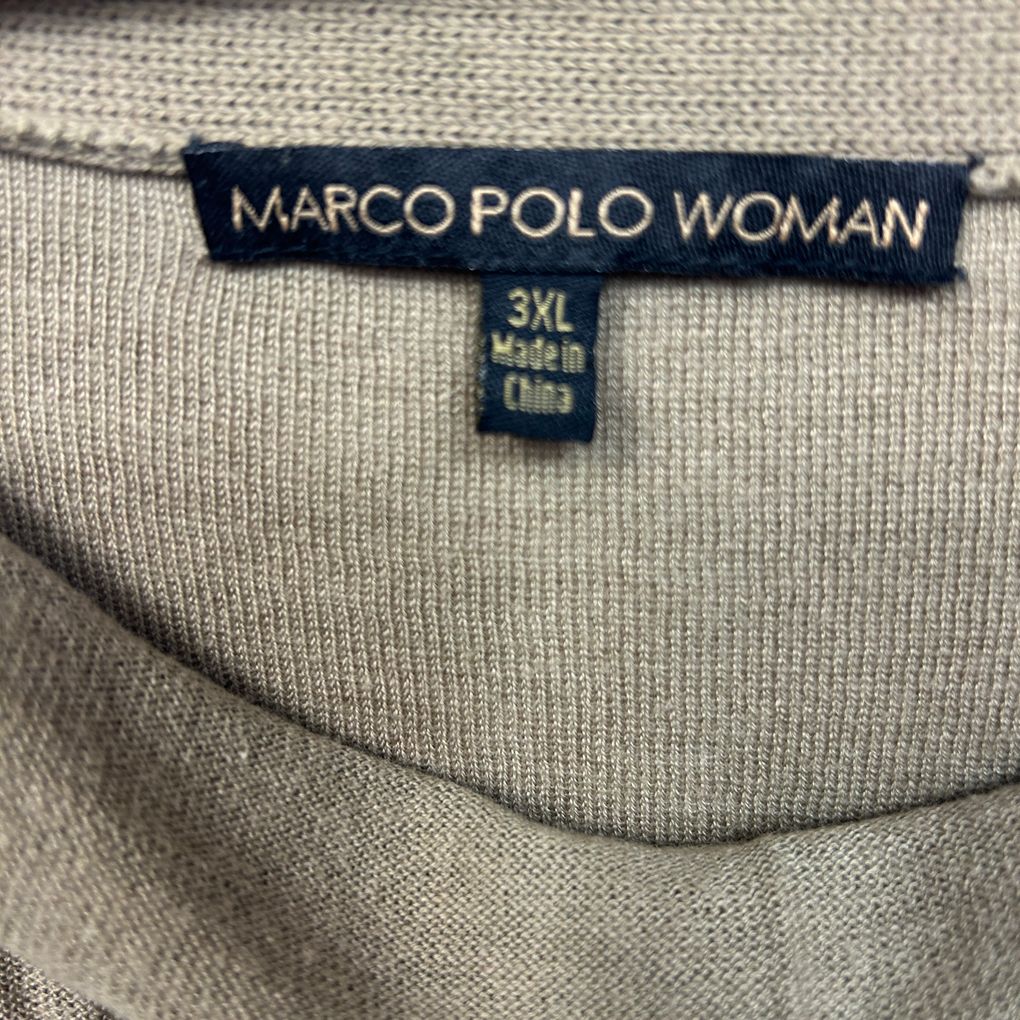 Marco Polo Khaki Cotton Poncho Top - Size 3XL