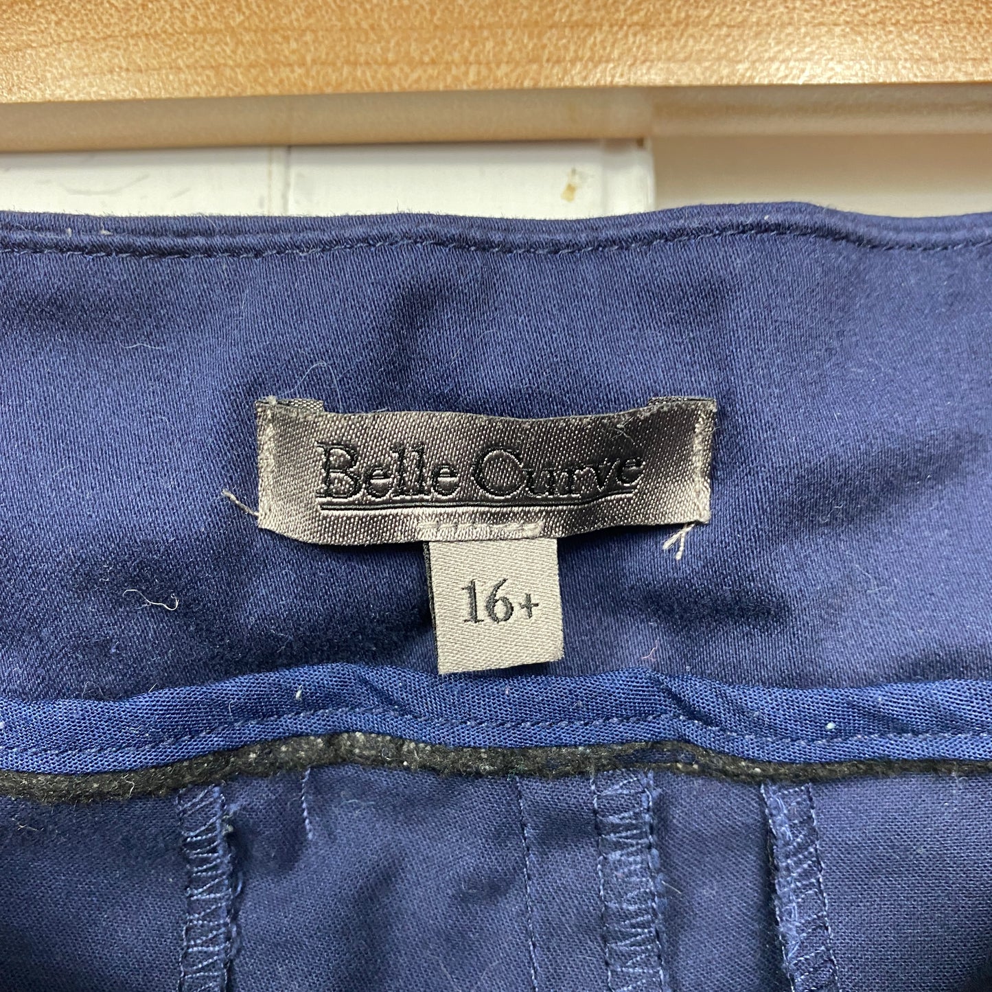 Belle Curve Pants Size 16 Plus Blue Pull On Pockets