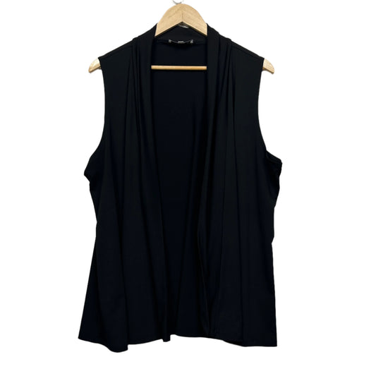 Noni B Vest Top Size 16 18 1XL Black Sleeveless Open Front