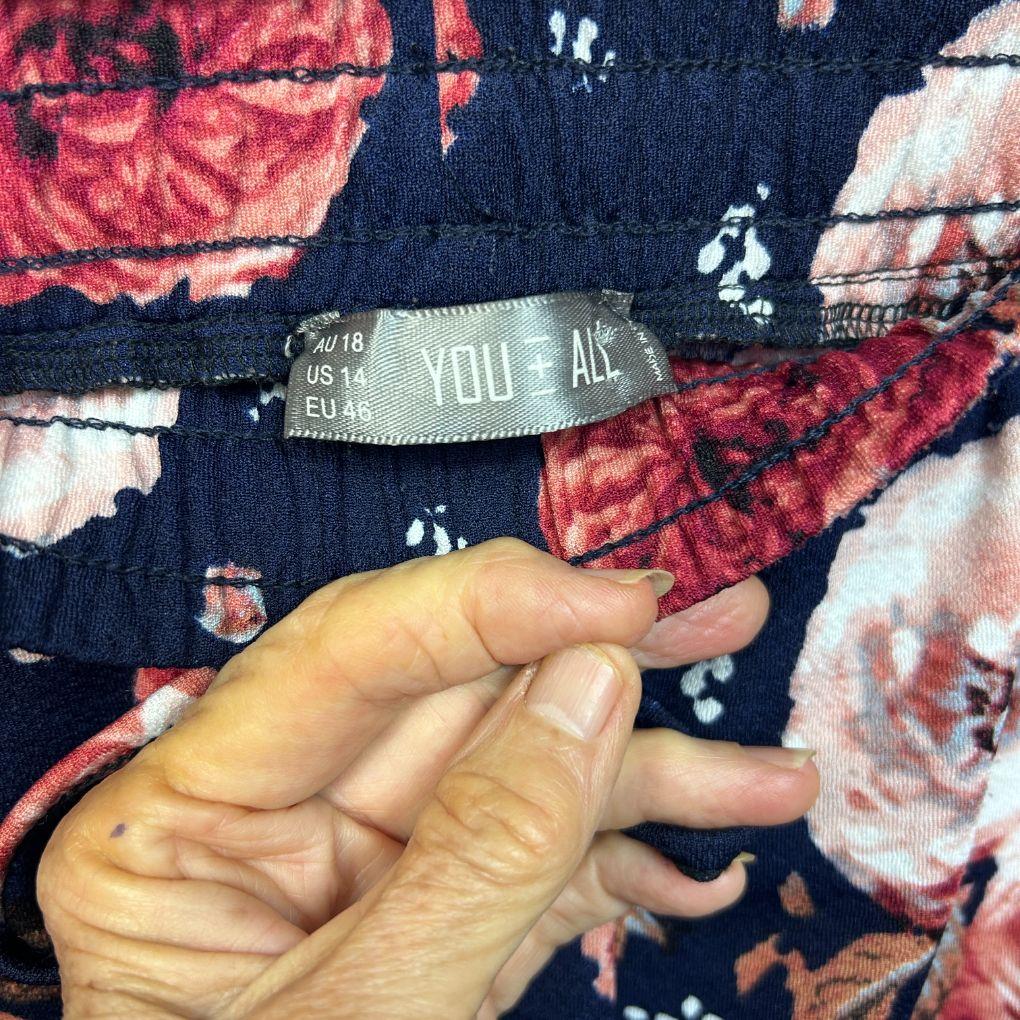 You + All Navy Floral Skirt - Size 18