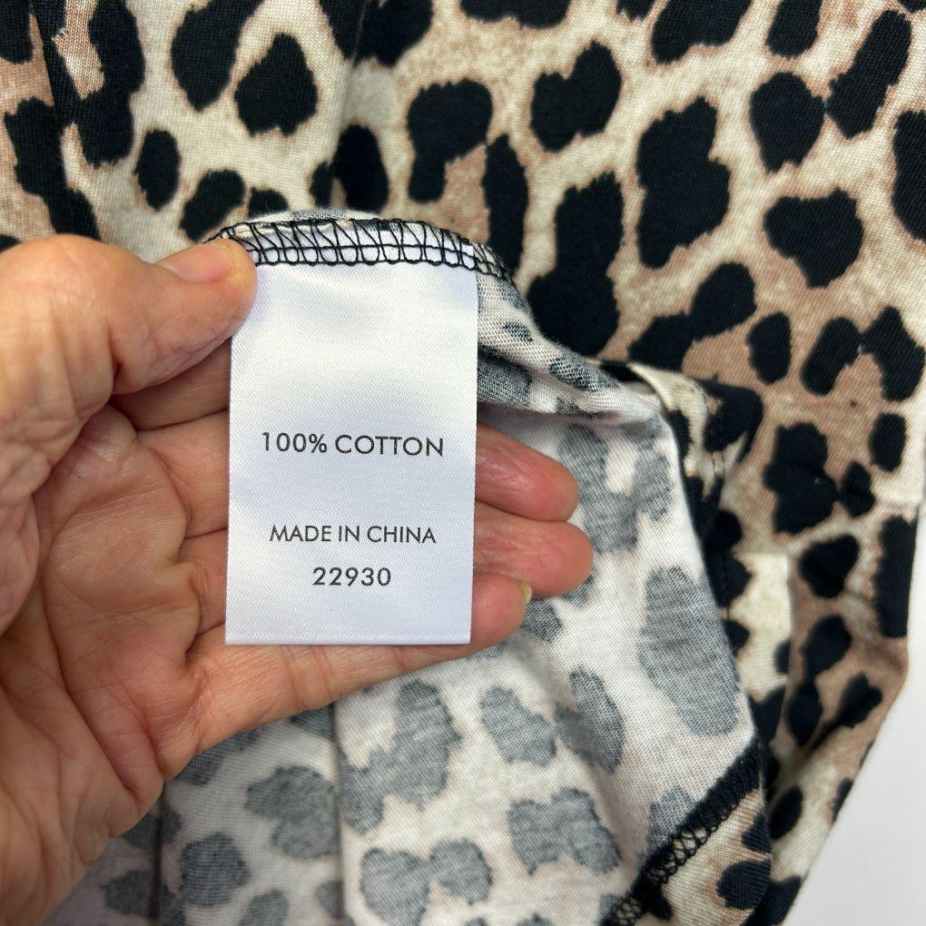 Suzanne Grae Basics Leopard Print Cotton Top - Size 2XL
