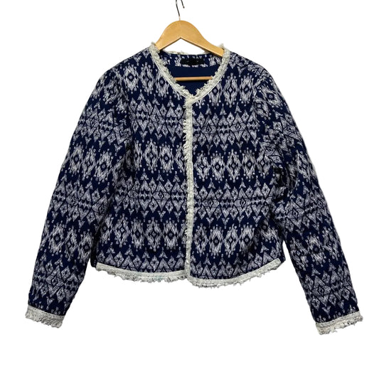 Atmosphere Navy and White Quiltted Jacket - Size 18