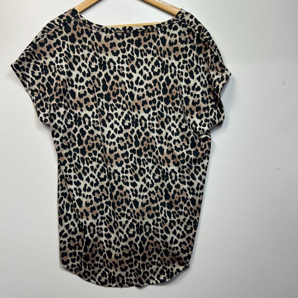 Suzanne Grae Basics Leopard Print Cotton Top - Size 2XL