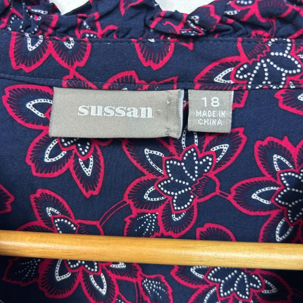 Sussan Navy Floral Shirt - Size 18