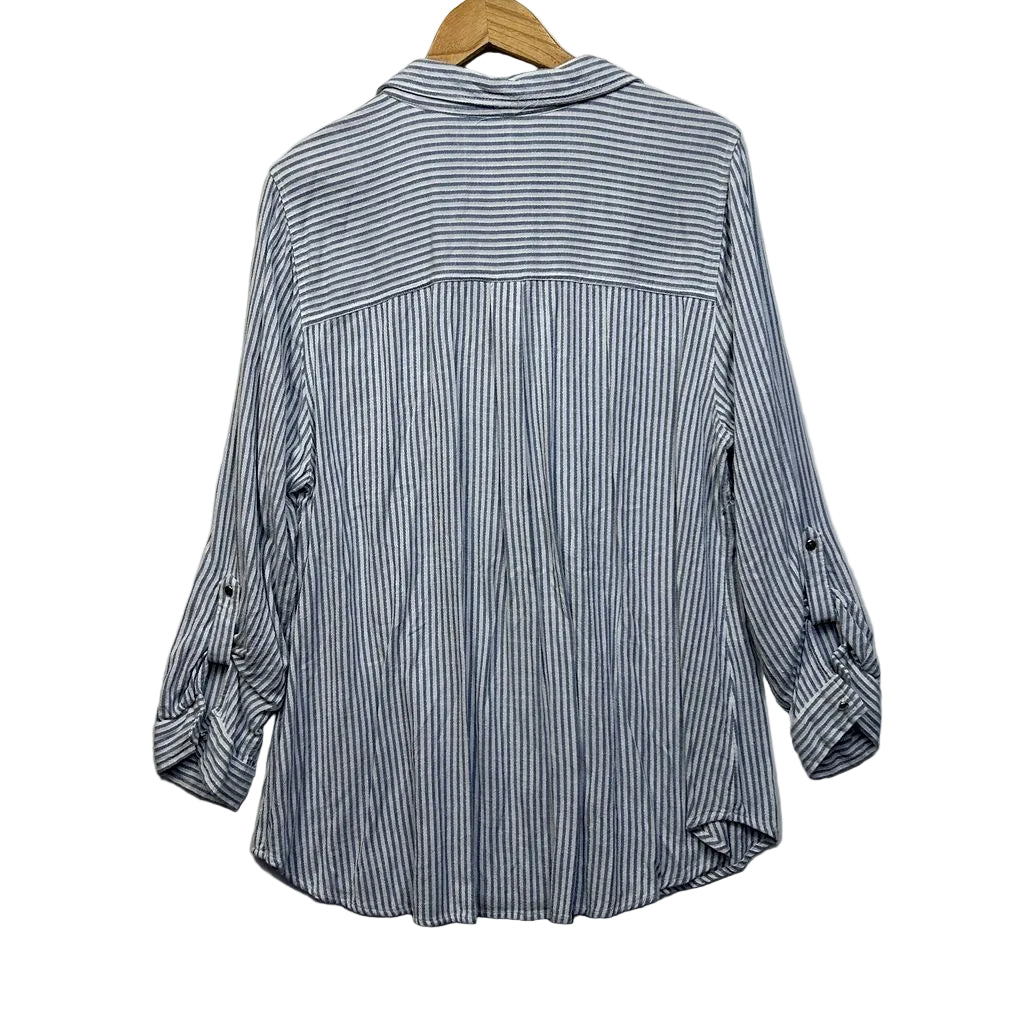 Autograph Blue Striped Shirt - Size 18