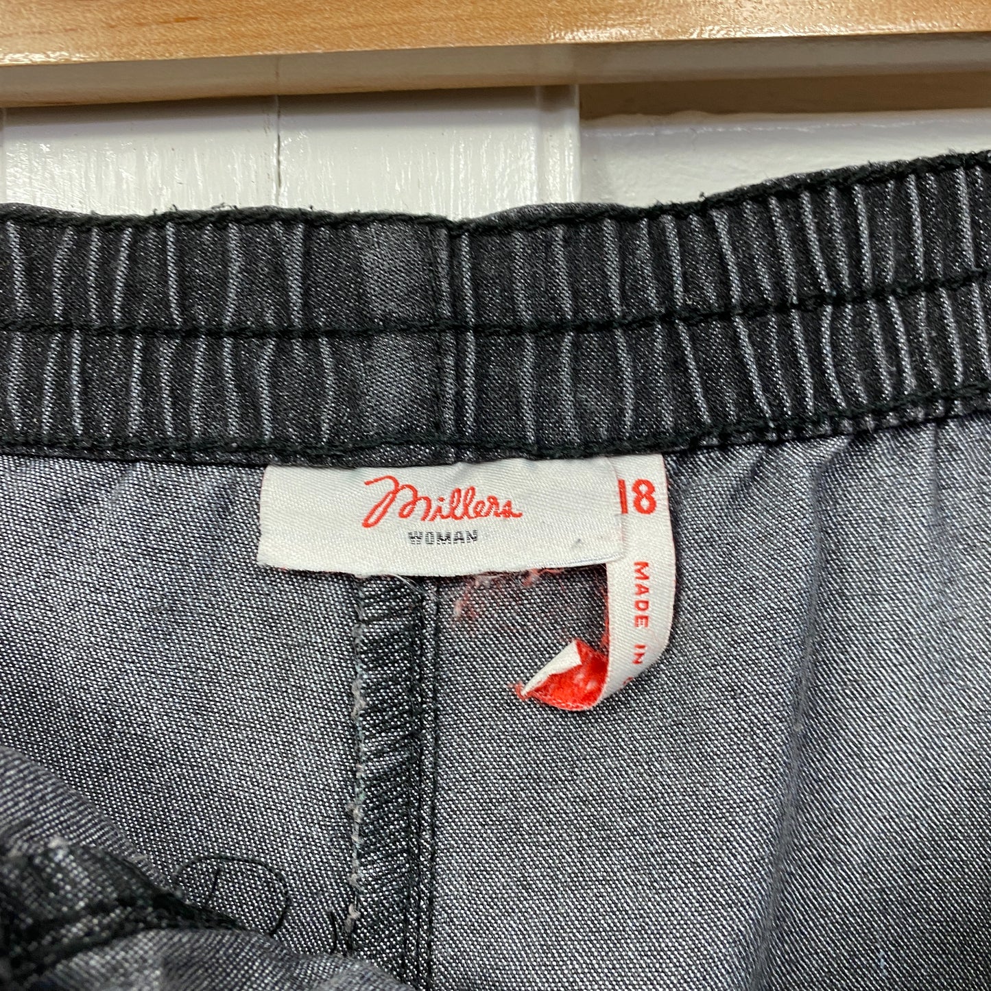 Millers Denim Cropped Pants Size 18 Grey Black Pockets