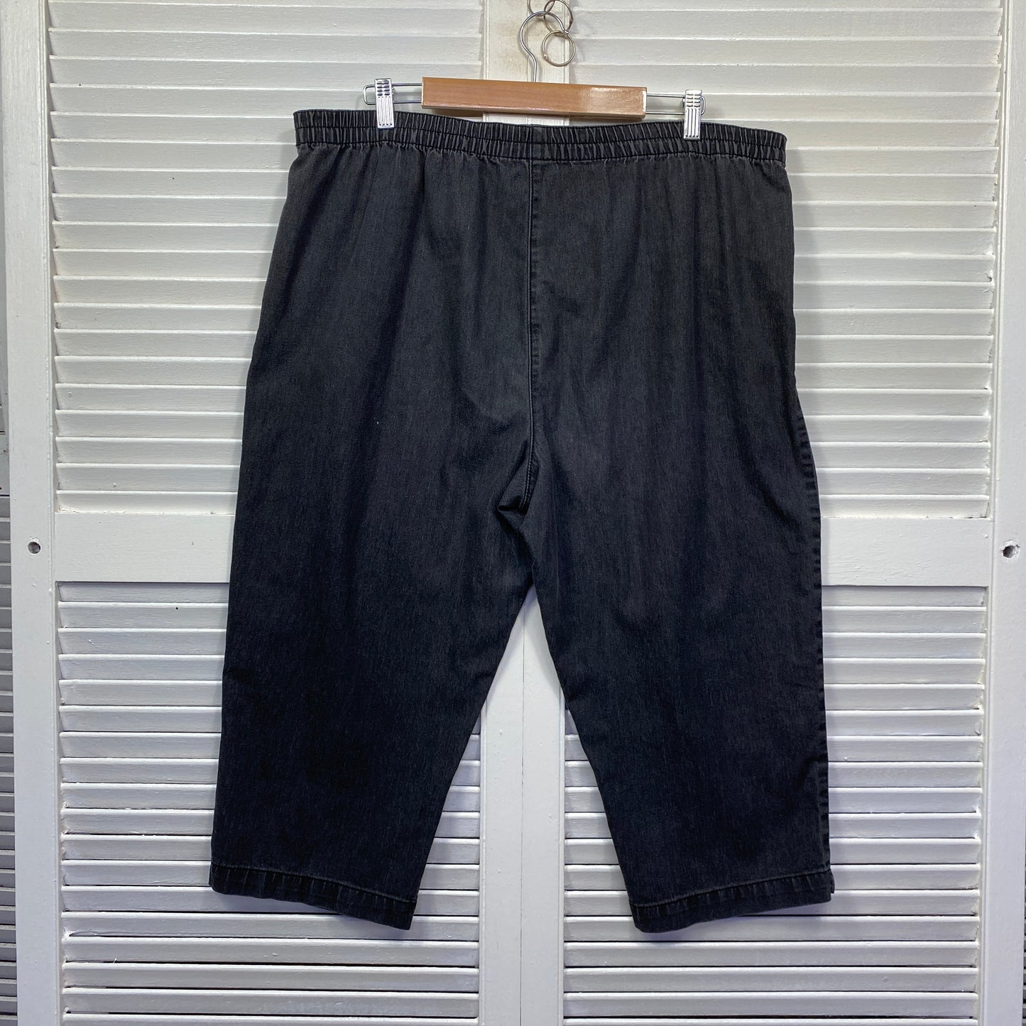 Millers Denim Cropped Pants Size 18 Grey Black Pockets