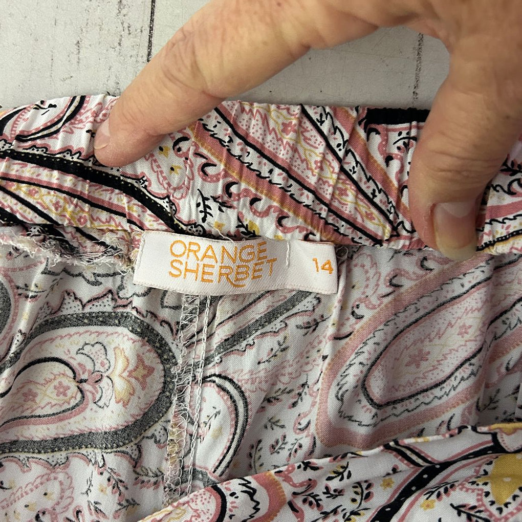 Orange Sherbet Multicoloured Pants - Size 14