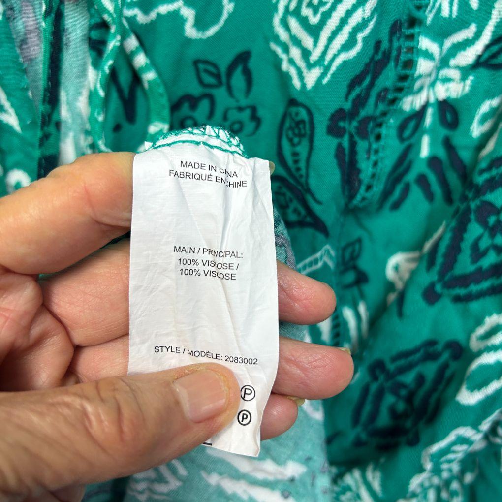 Beme Green Print Top - Size 16