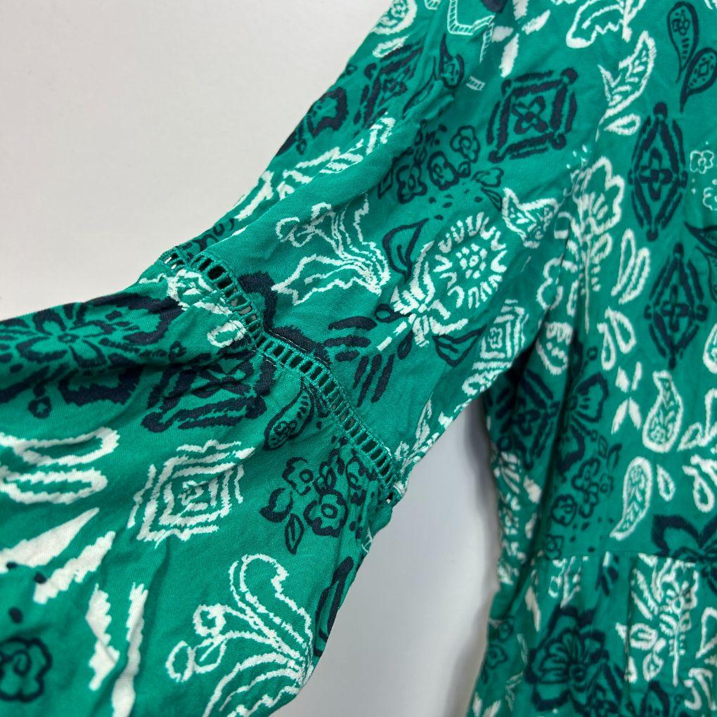 Beme Green Print Top - Size 16