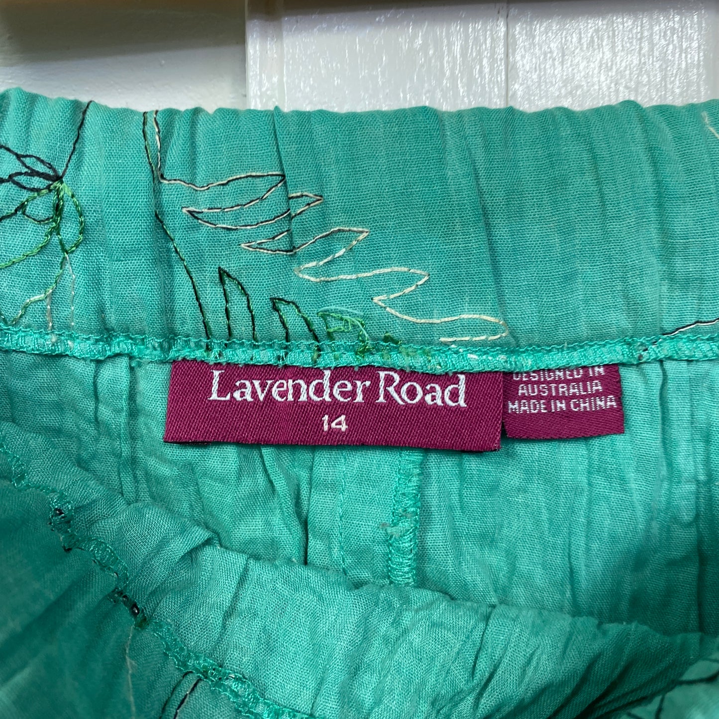 Lavender Road Maxi Skirt Size 14 Green Embroidered Sequins