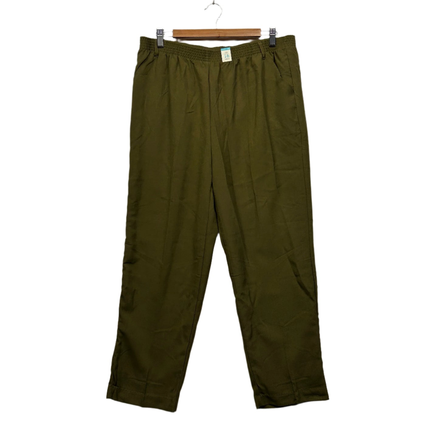 Millers Pants Size 16 Short Length Olive Elastic Waist New