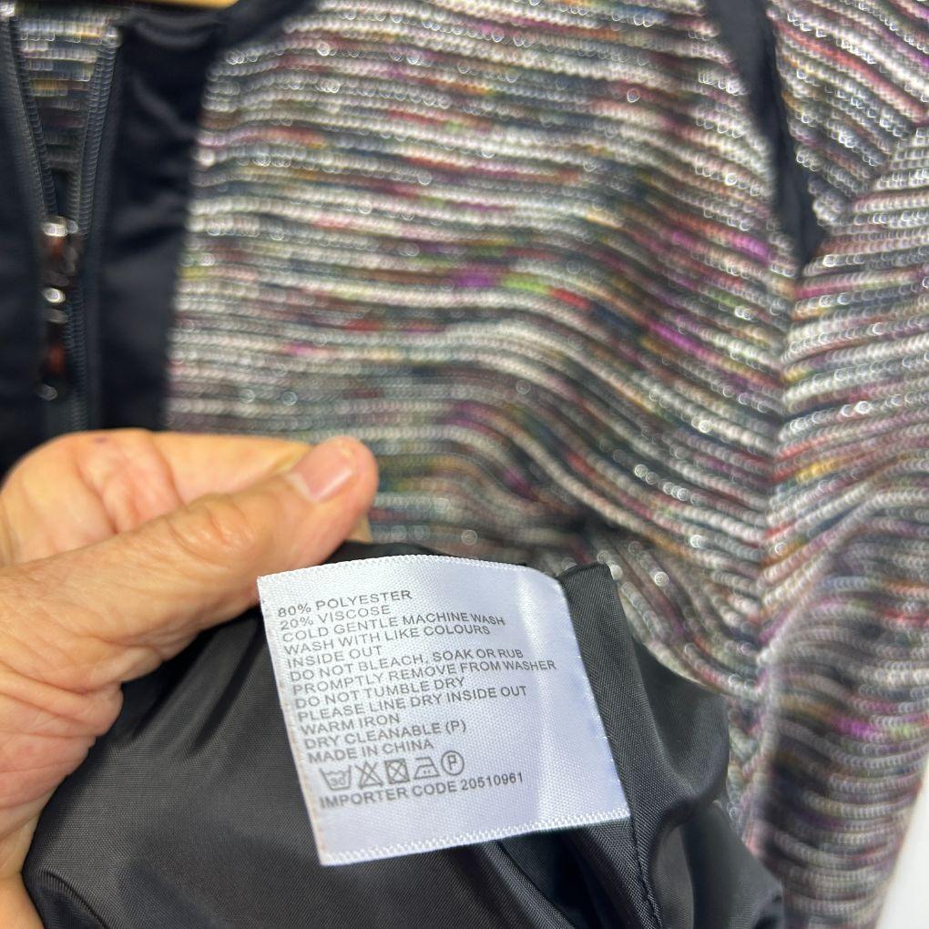Black Pepper Multicoloured Tweed Jacket - Size 16