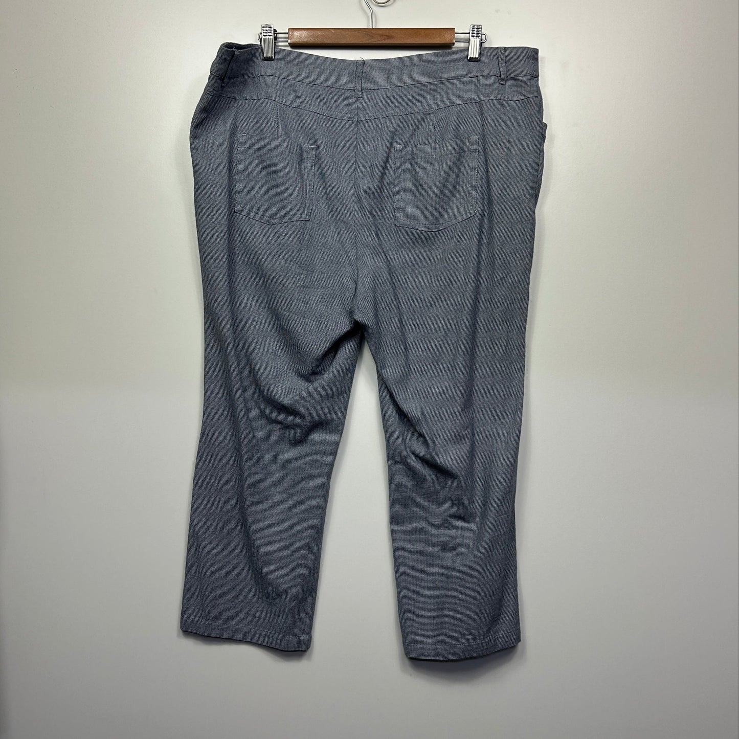 Regatta Pants Size 18 Blue Check Pockets Cropped Zip Fy