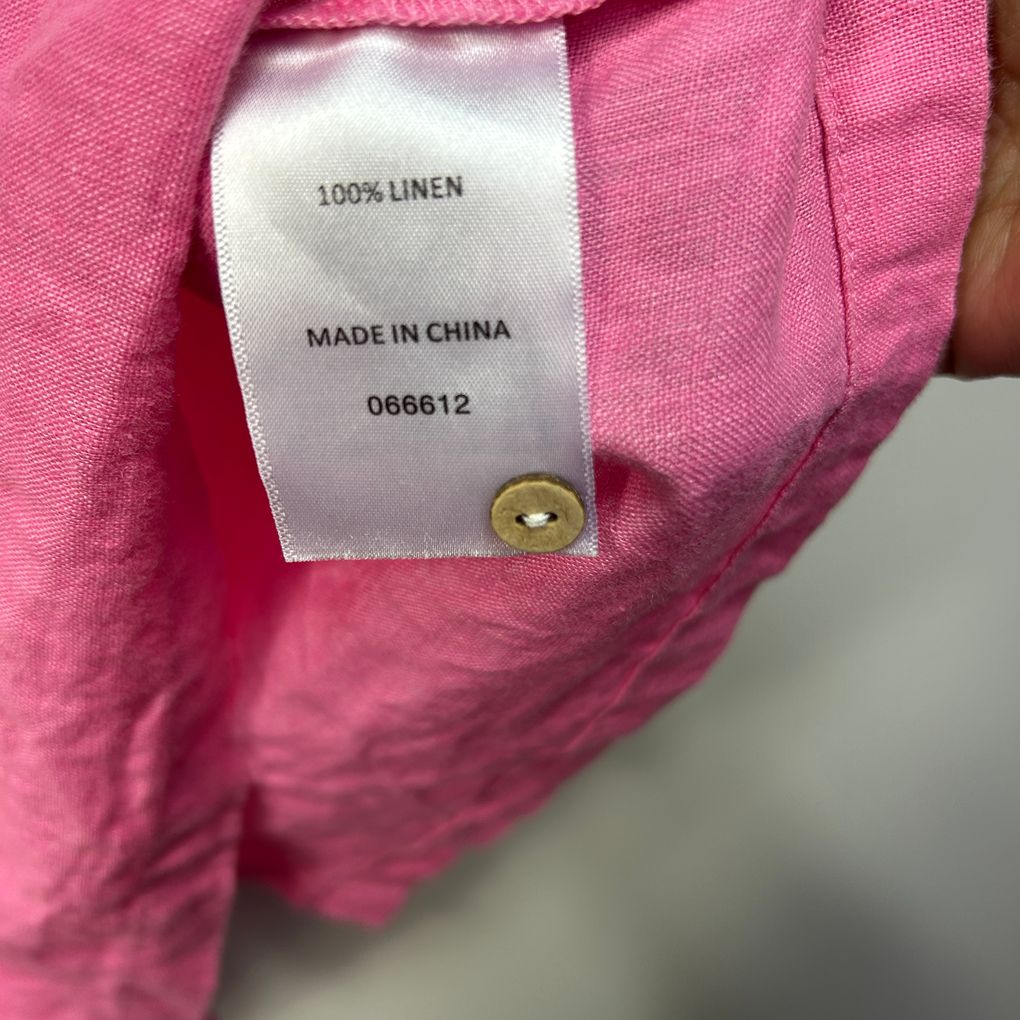 Sportsgirl Pink Linen Crop Top - Size 16