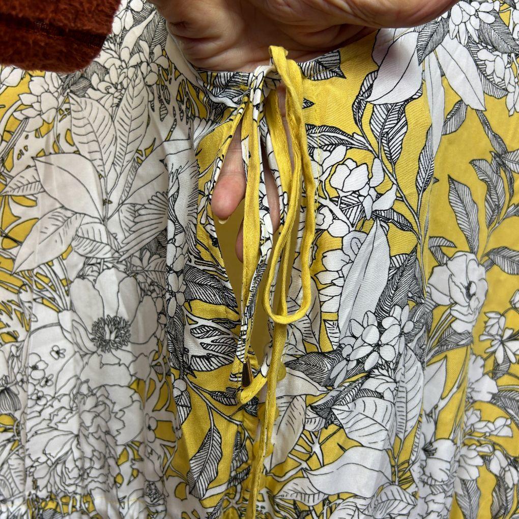 Jaase Yellow Floral Boho Dress - Size Large