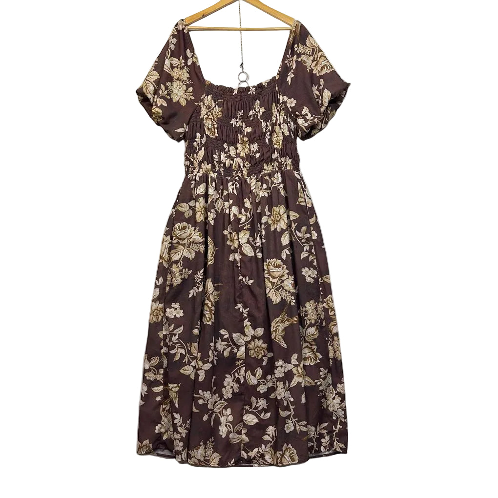 Fayt The Label Brown Floral Dress - Size 18/20/22