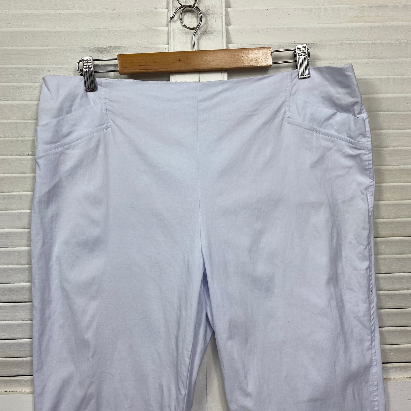 Basics by Threadz Pants Size 3XL Plus White Elastic Waist