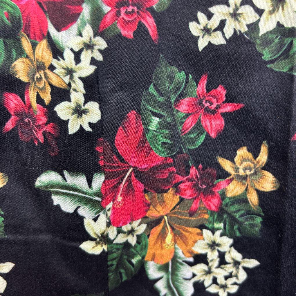 Revival Black Floral Cotton Pencil Dress - Size 16