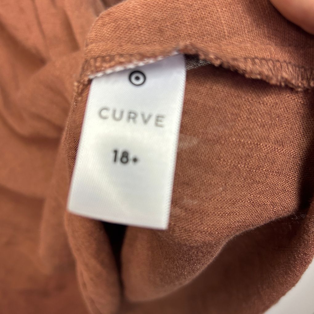 Target Chocolate Linen Top - Size 18