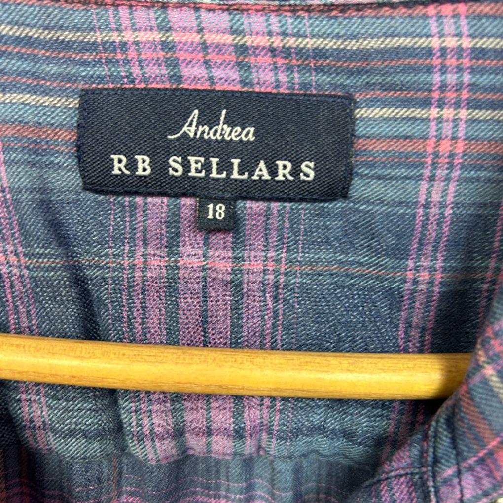 RB Sellars Andrea Blue Purple Check Shirt - Size 18