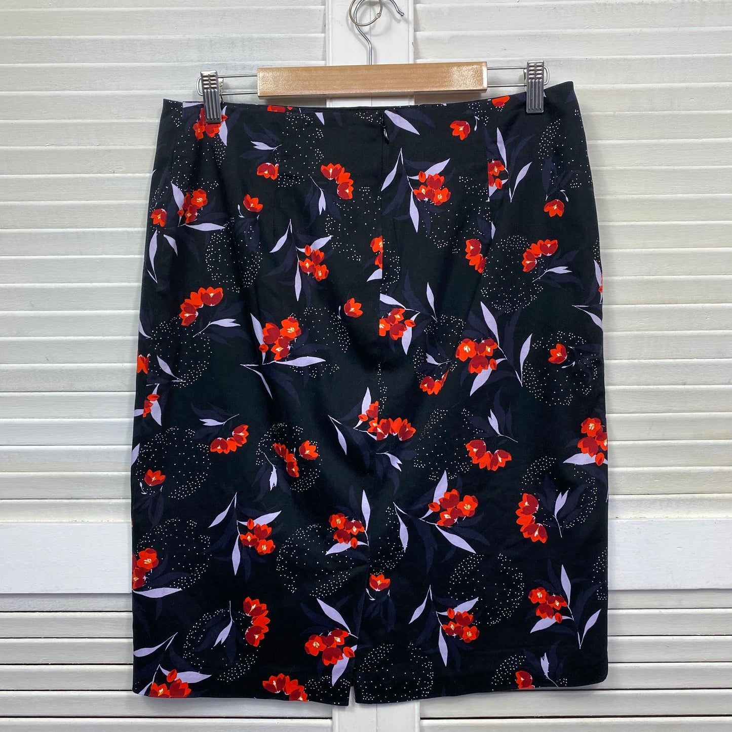 Jacqui E Skirt Size 14 Pencil Floral Multicoloured Knee Length Office