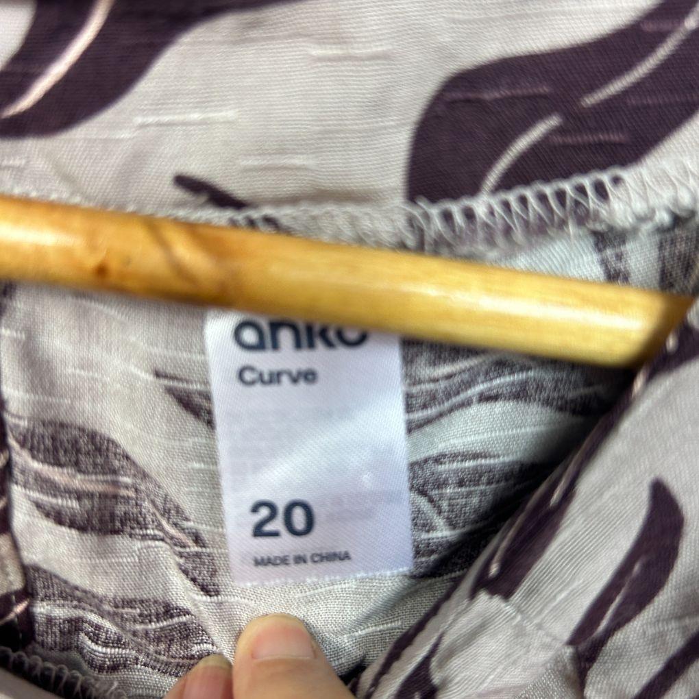Anko Chocolate Floral Print Top - Size 20