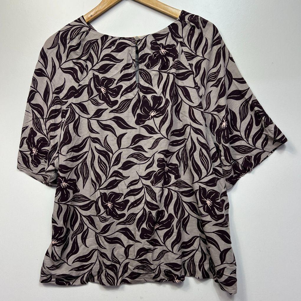 Anko Chocolate Floral Print Top - Size 20