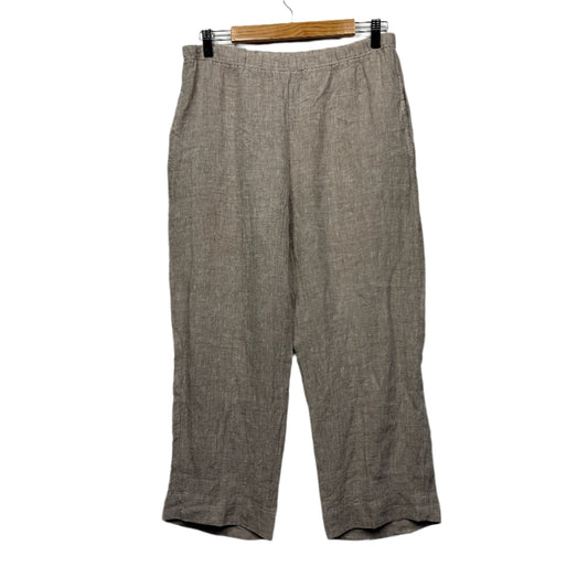Portofino Linen Pants Size 14 Beige Pockets Made in Australia