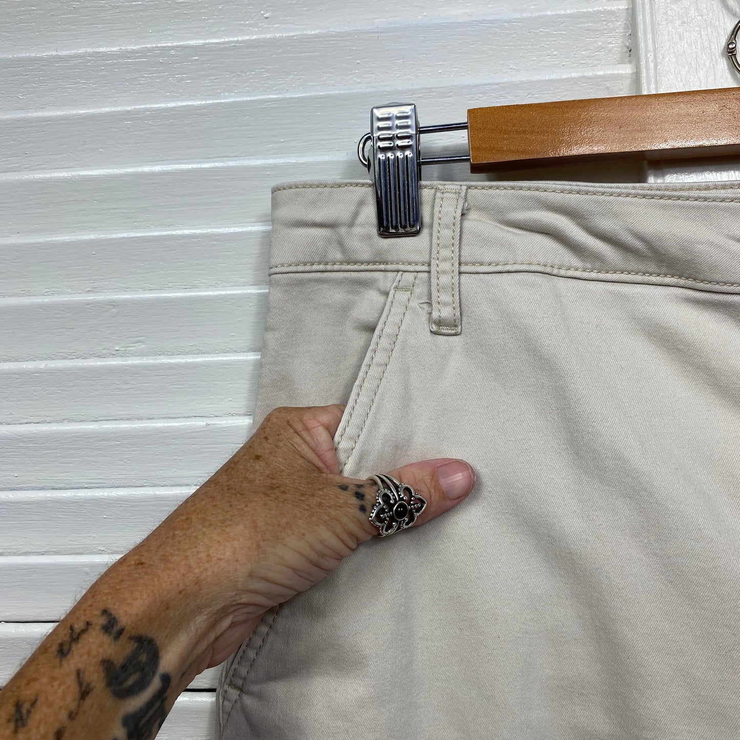 Target Cargo Pants Size 14 Cream Pockets