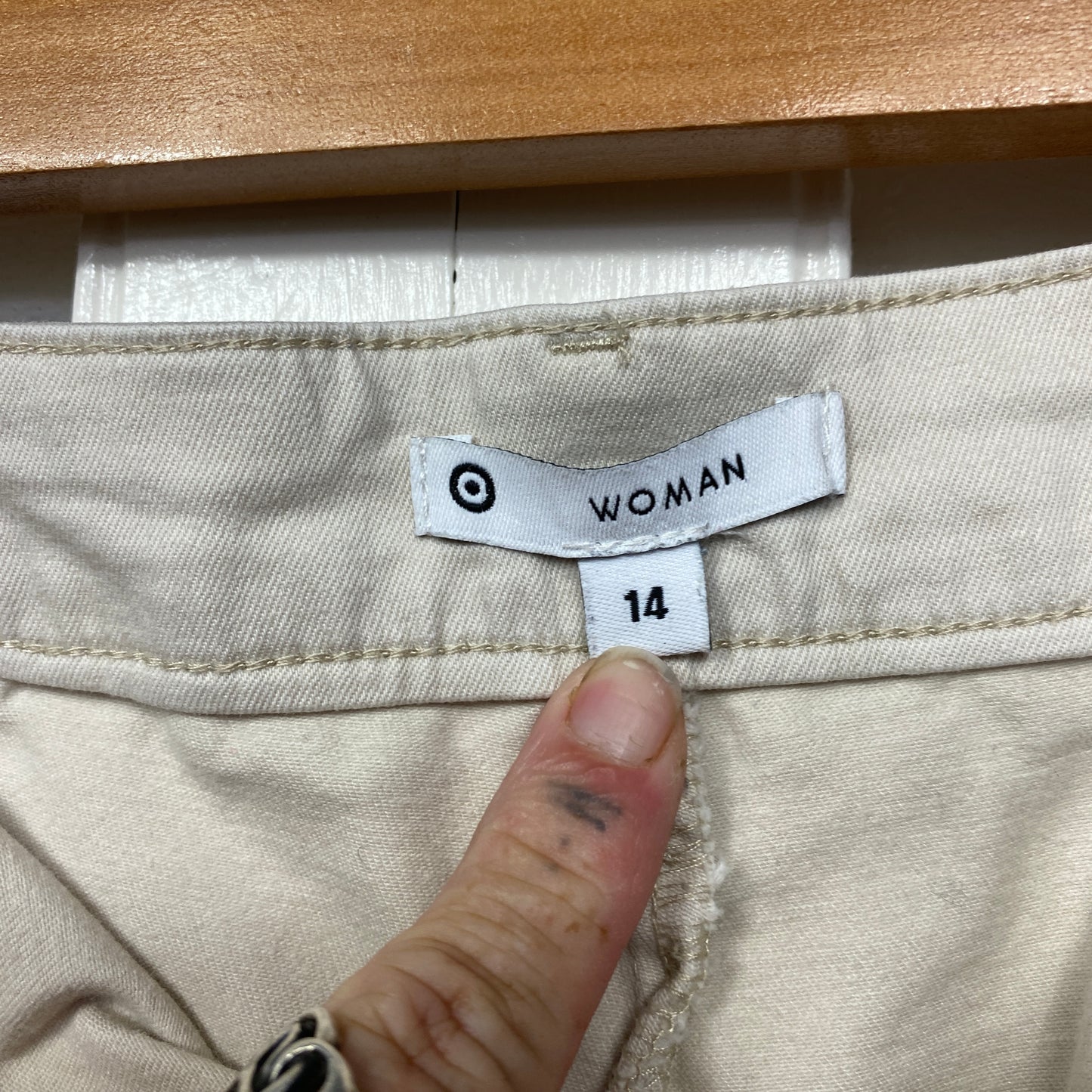 Target Cargo Pants Size 14 Cream Pockets