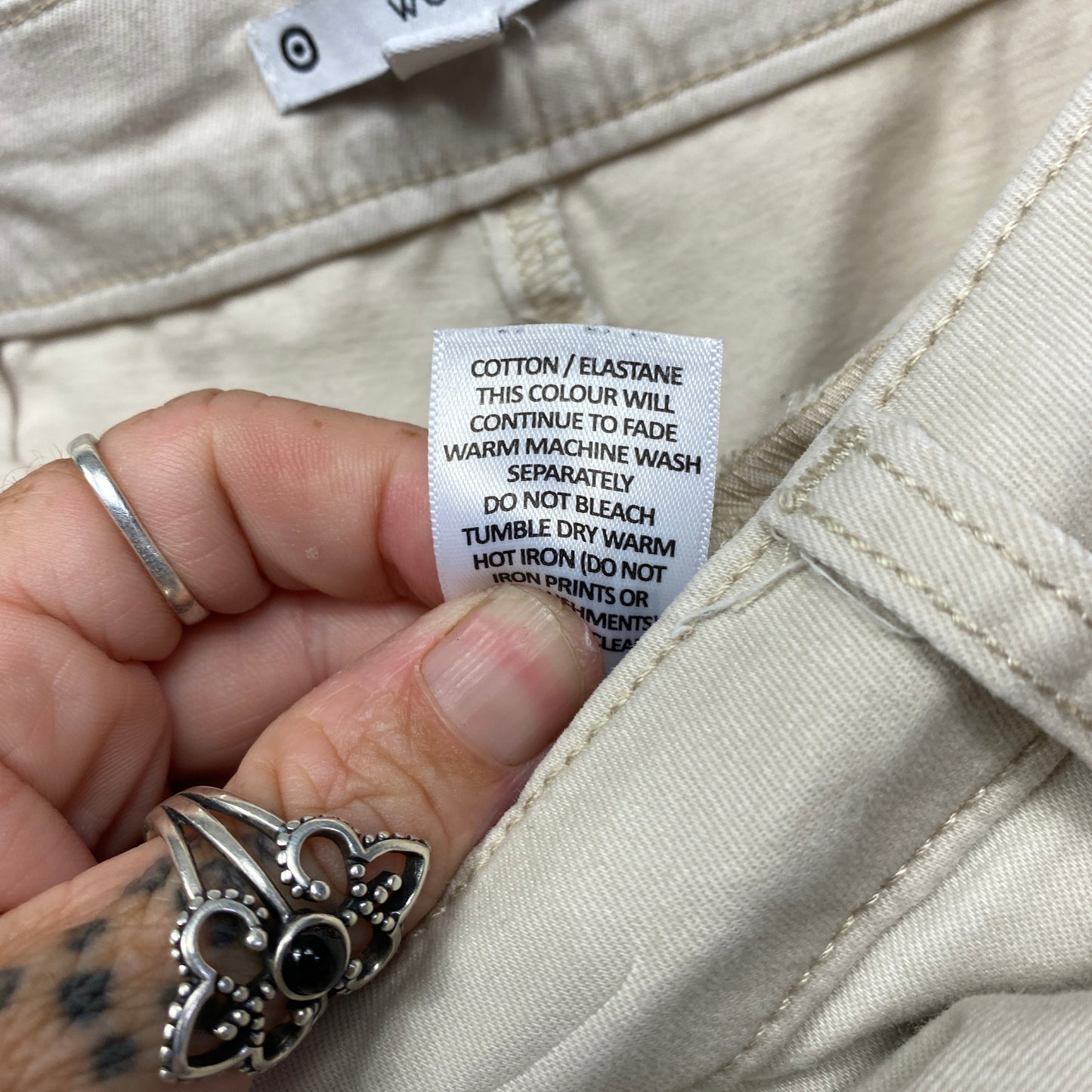 Target Cargo Pants Size 14 Cream Pockets