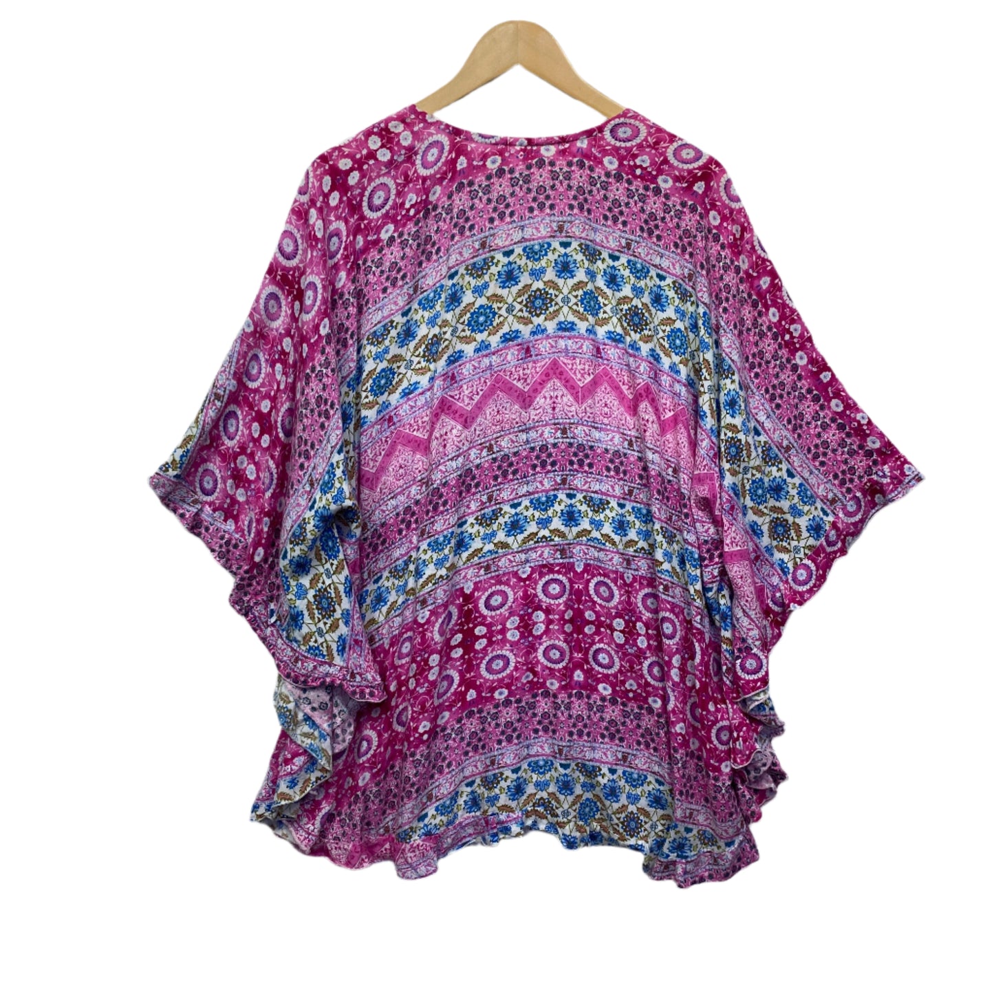 Kaftan Top Size 24 26 Multicoloured Short Sleeve