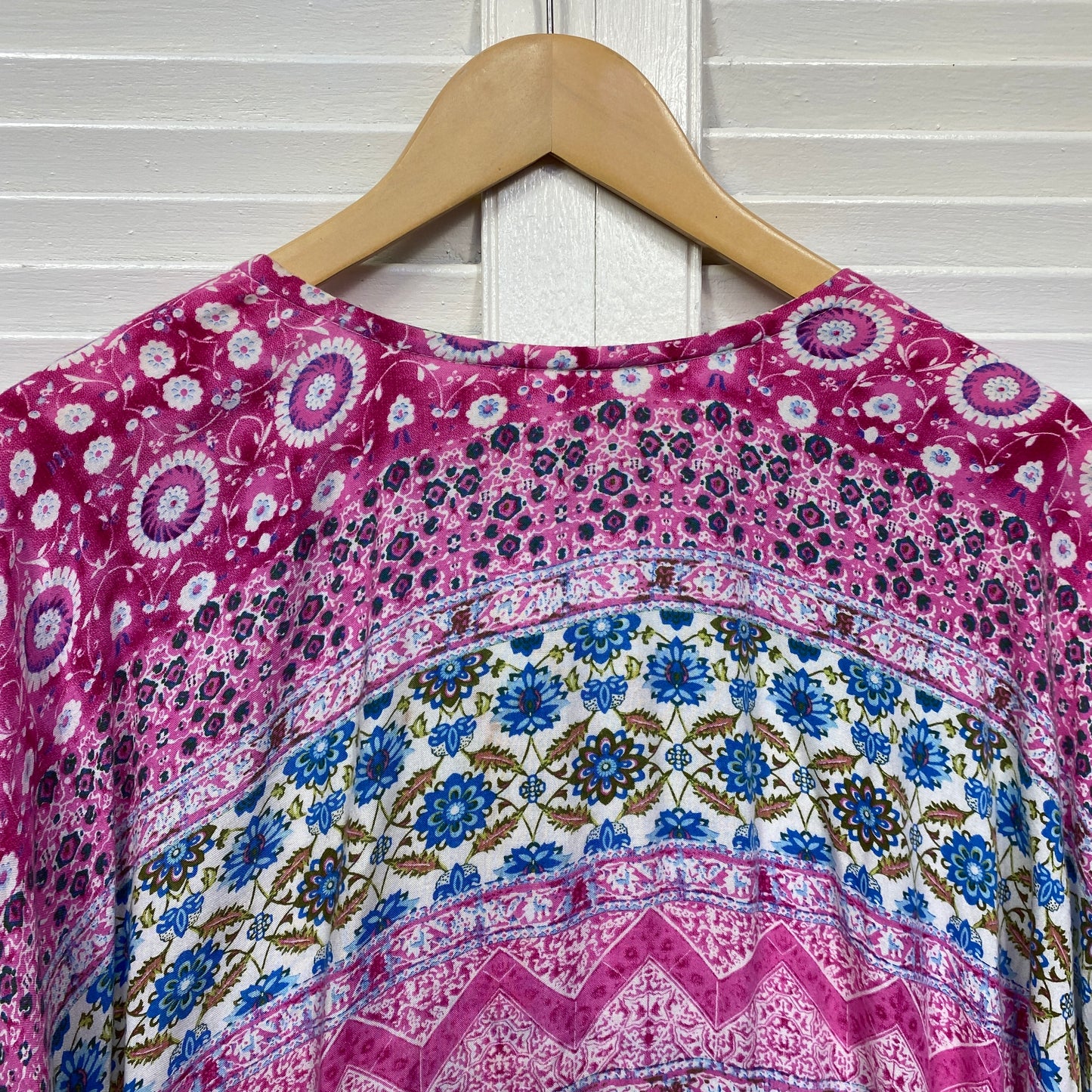 Kaftan Top Size 24 26 Multicoloured Short Sleeve