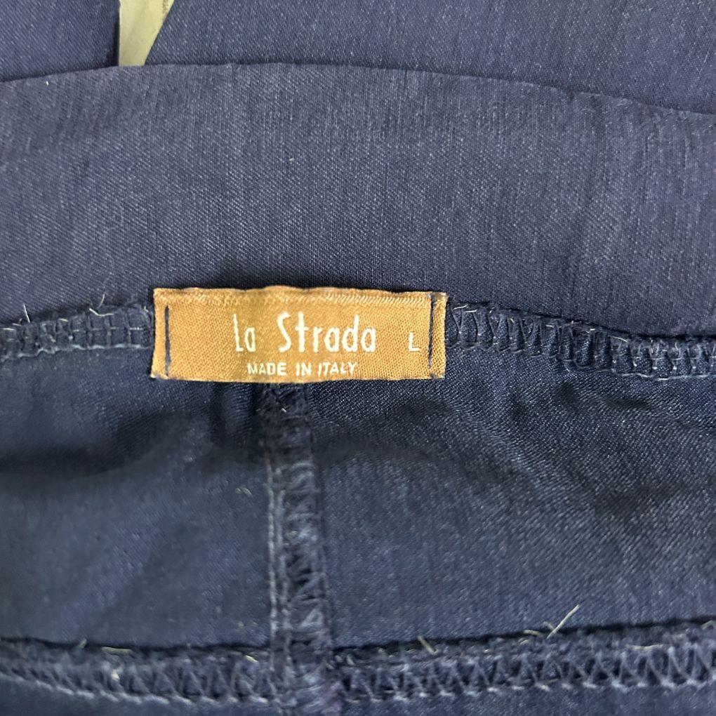 La Strada Navy Cotton Italian Pants - Size L