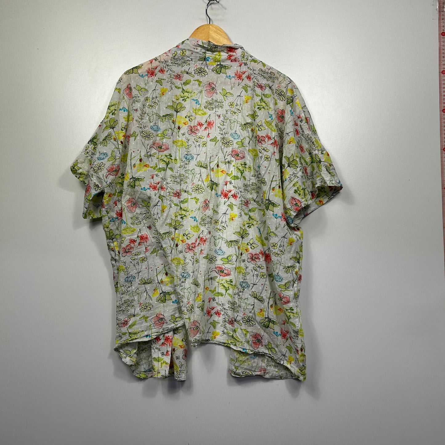 Naudic White Floral Print Kimono - Size 12/14/16