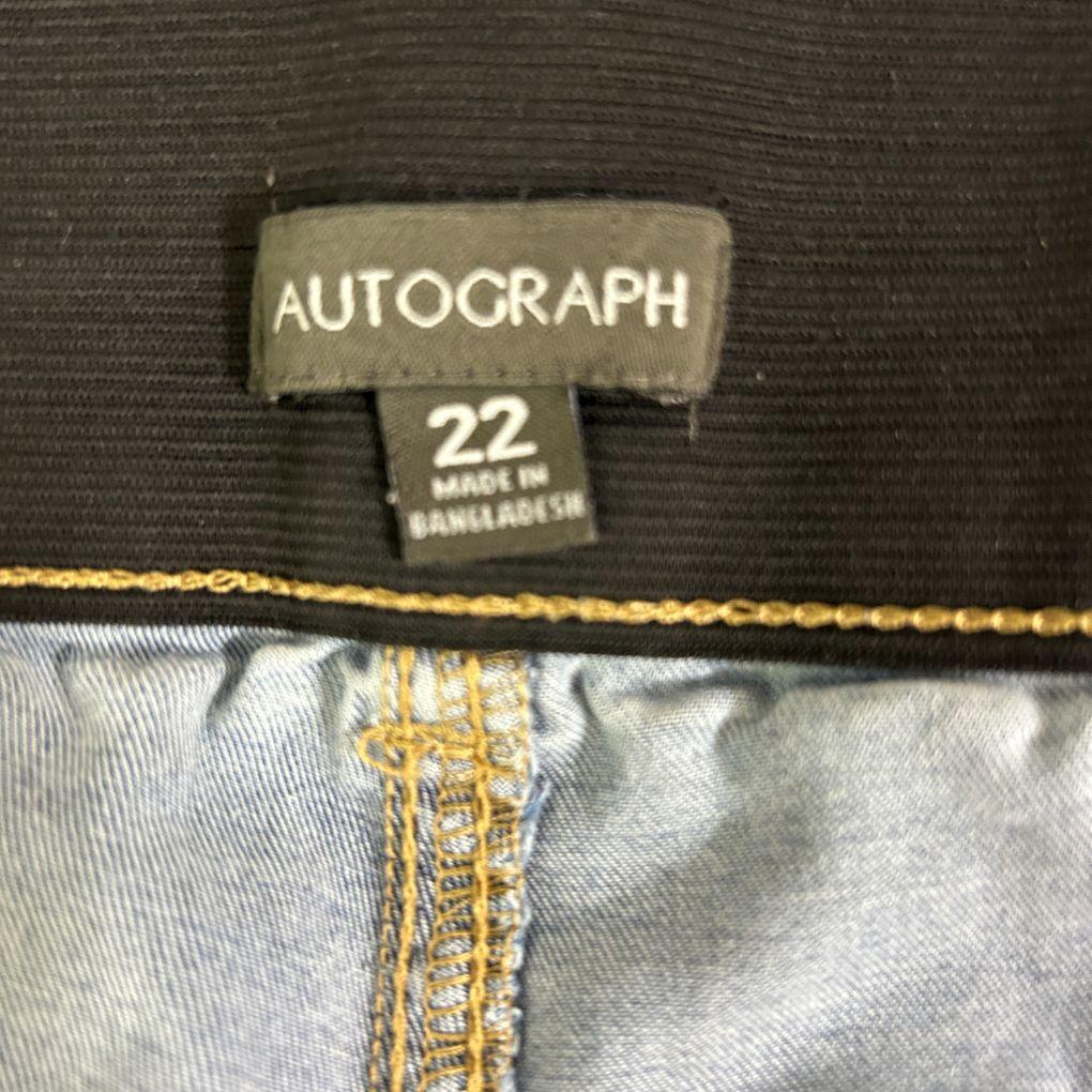 Autograph Blue Cotton Jeans - Size 22