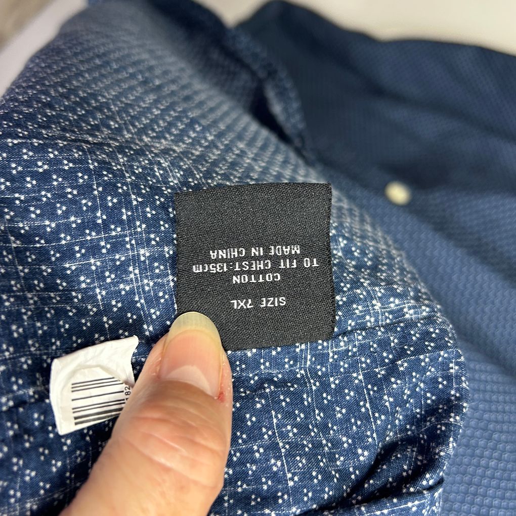 Lowes Navy Cotton Shirt - Size 7XL