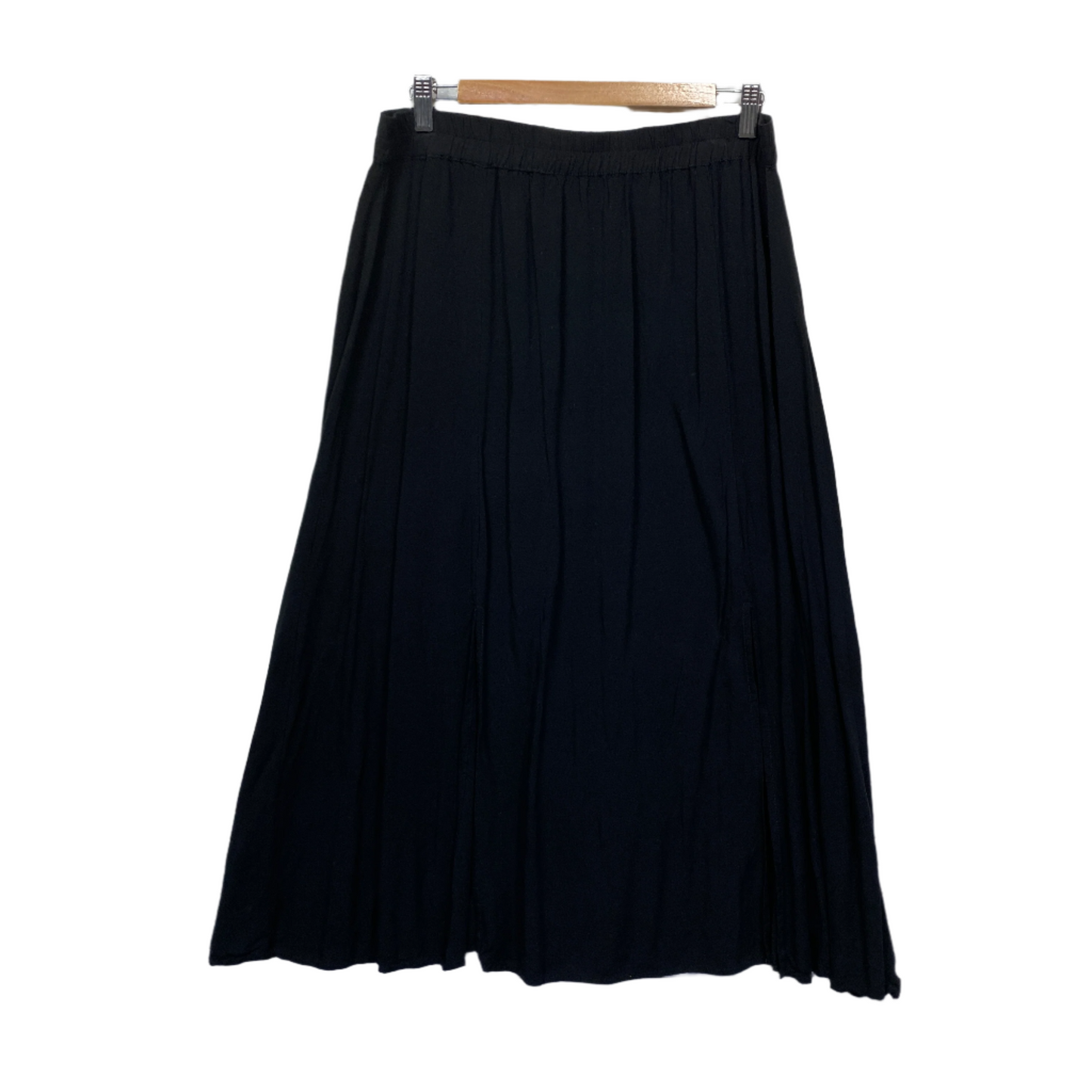 Katies Linen Maxi Skirt Size 14 Black Viscose Long Length